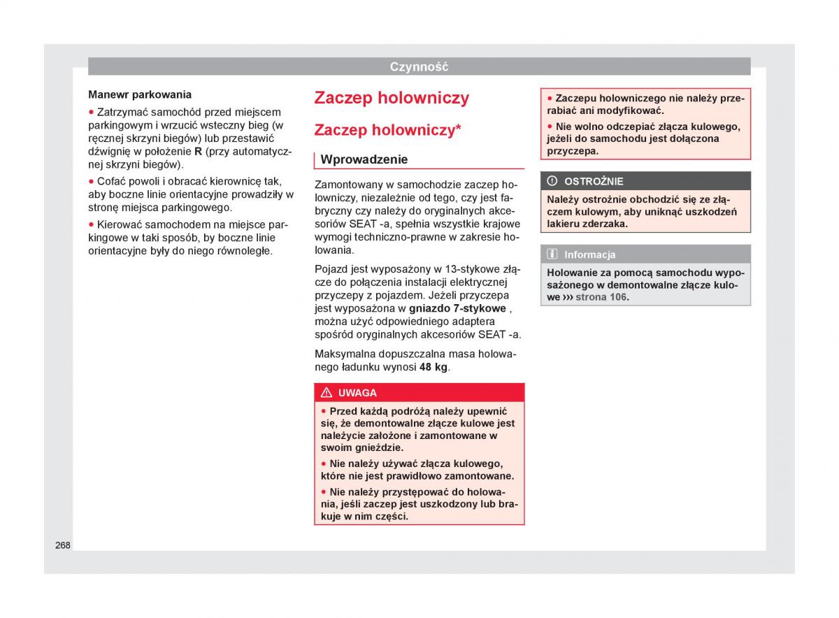 Seat Arona instrukcja obslugi / page 270