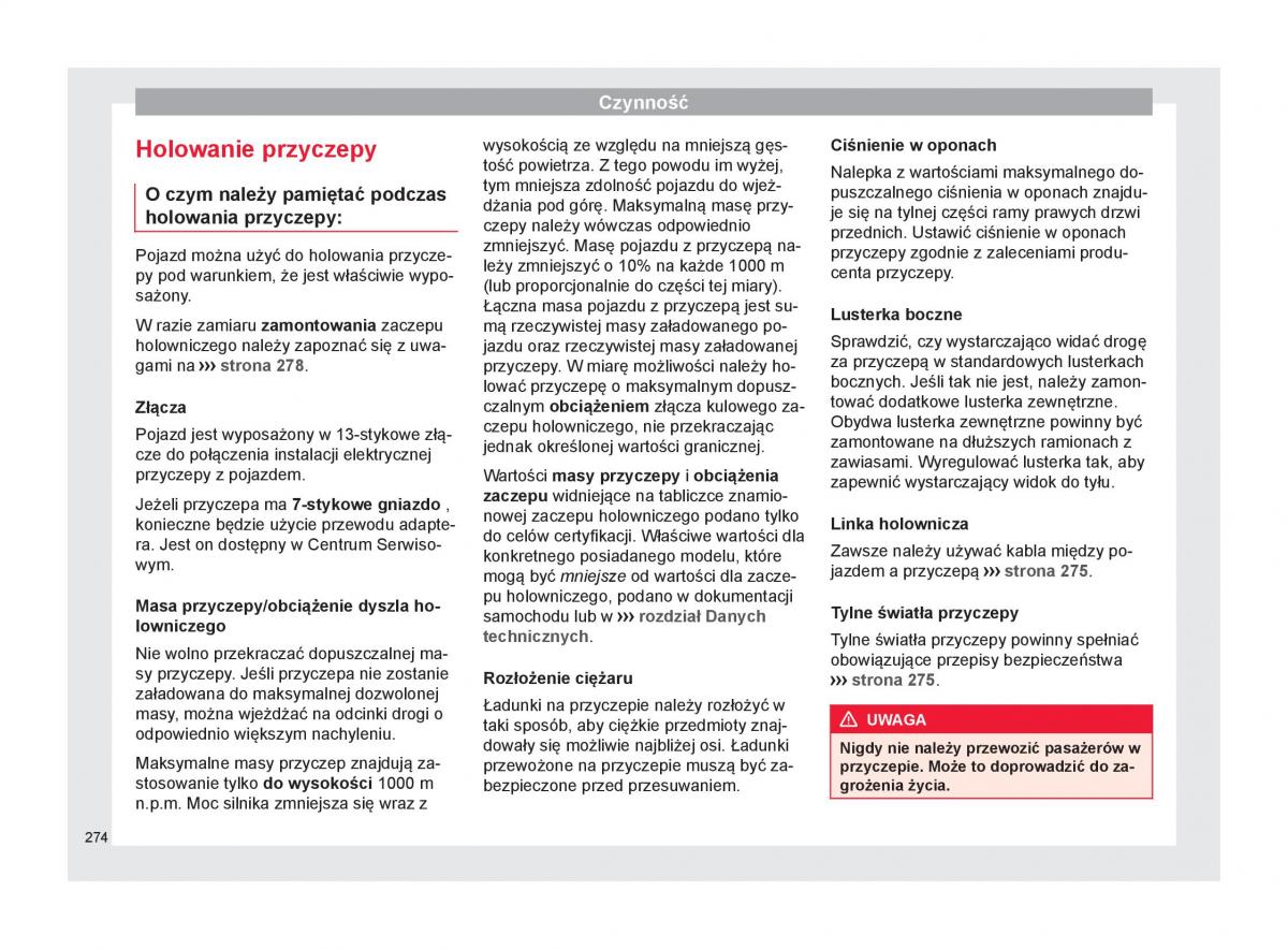 Seat Arona instrukcja obslugi / page 276