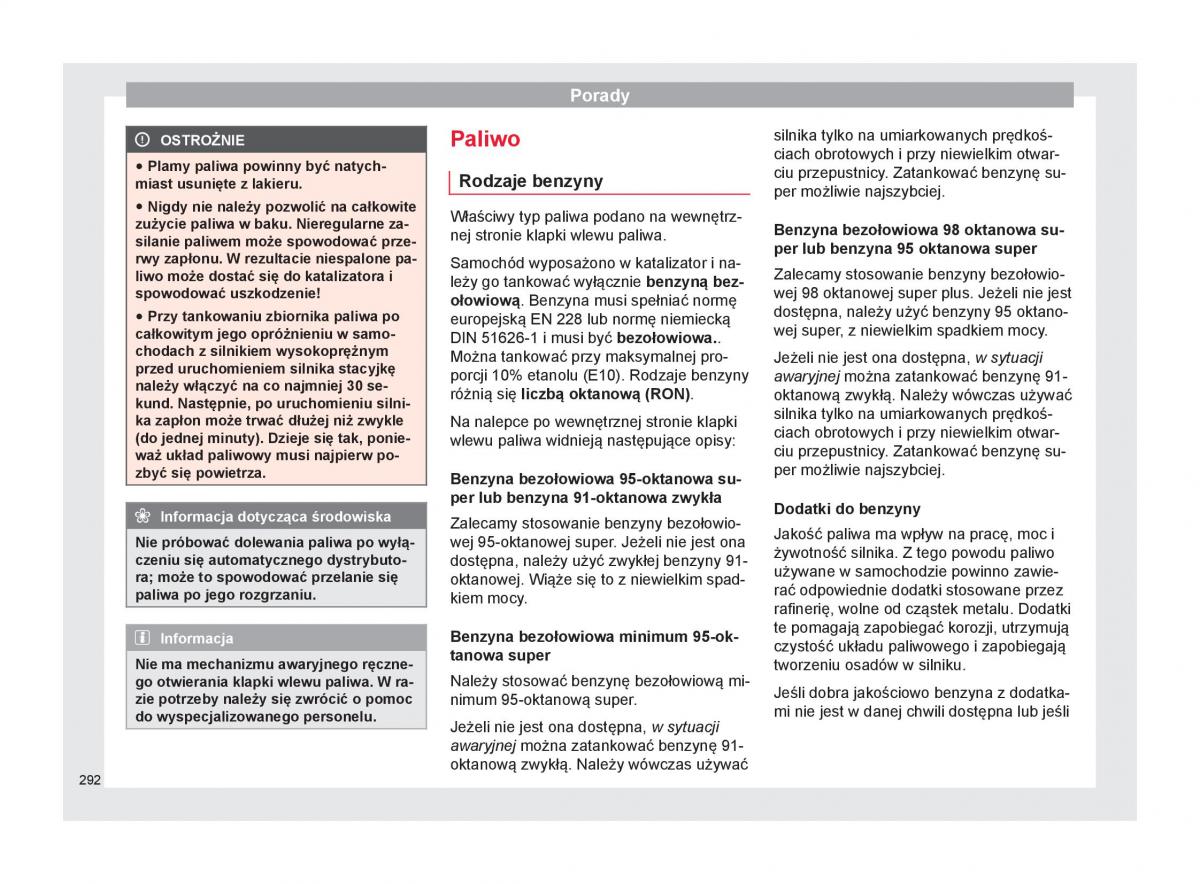 Seat Arona instrukcja obslugi / page 294