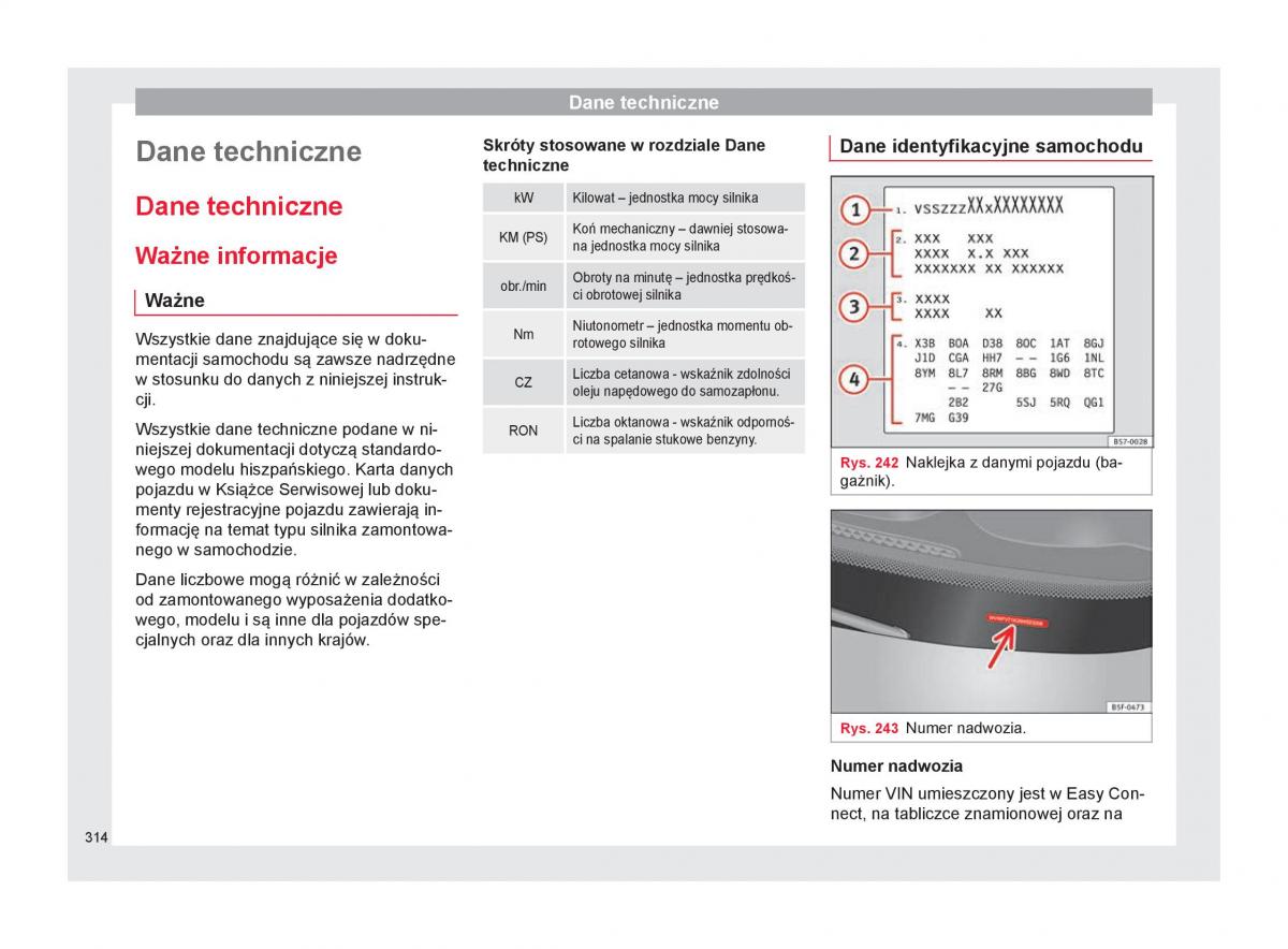 Seat Arona instrukcja obslugi / page 316