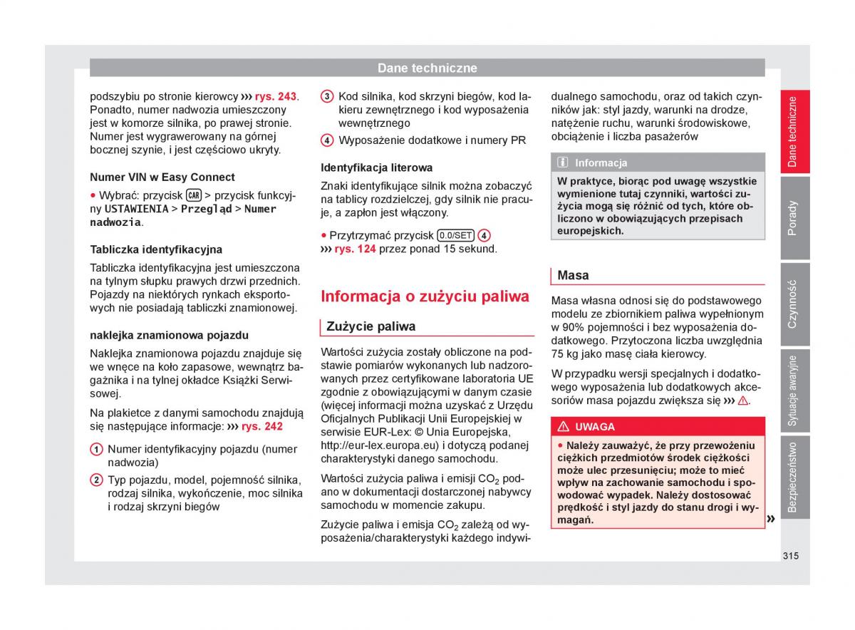 Seat Arona instrukcja obslugi / page 317