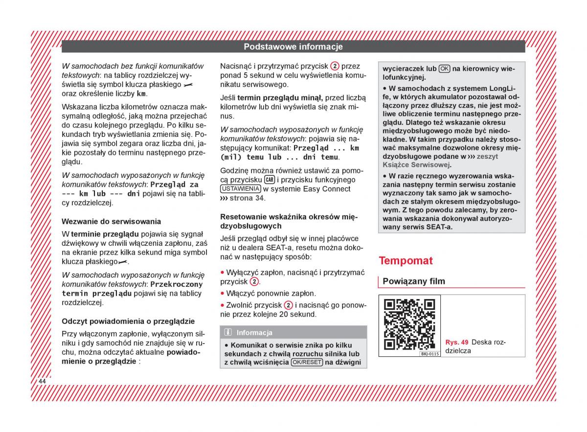 Seat Arona instrukcja obslugi / page 46