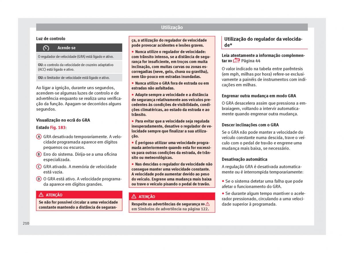 Seat Arona manual del propietario / page 212