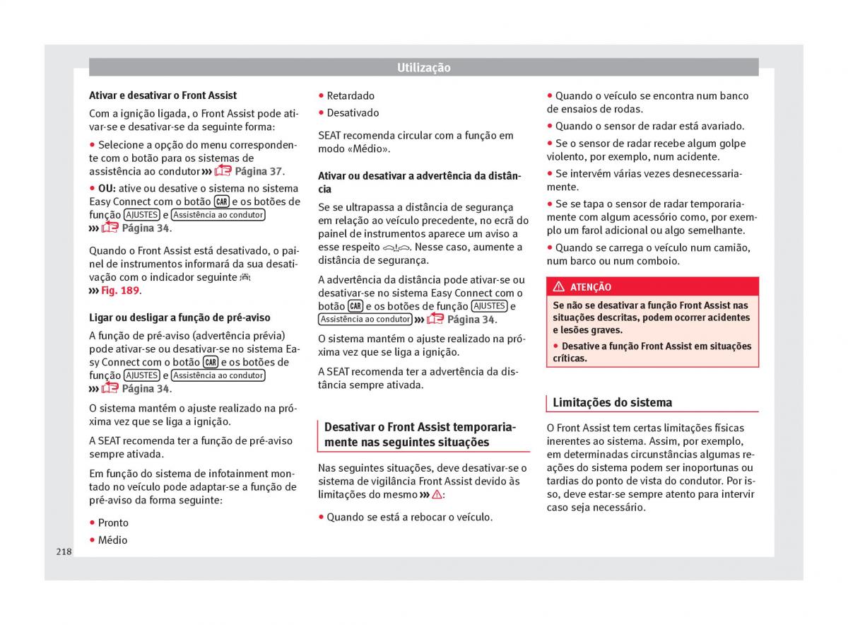 Seat Arona manual del propietario / page 220