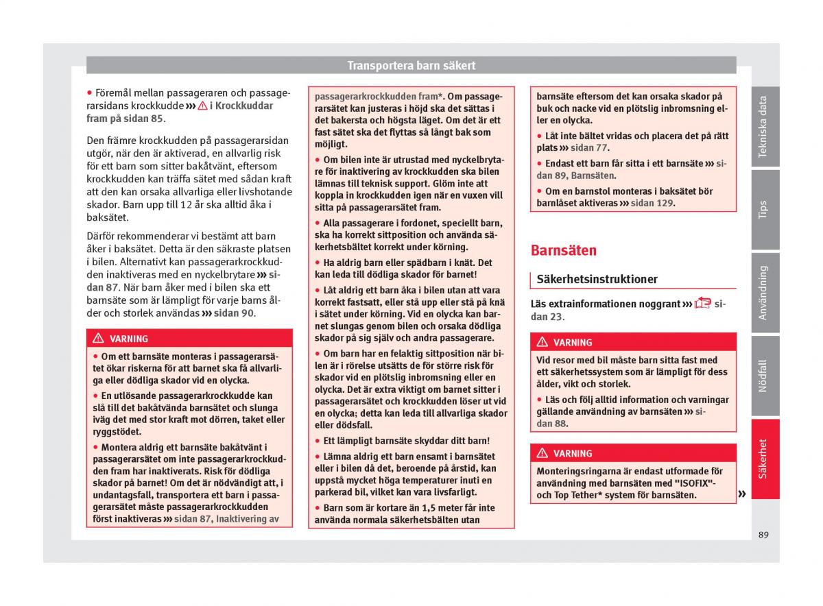 Seat Arona instruktionsbok / page 91