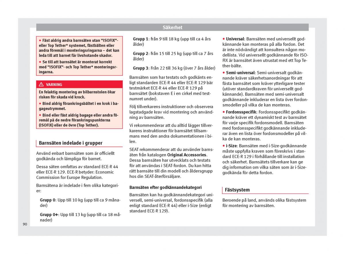 Seat Arona instruktionsbok / page 92