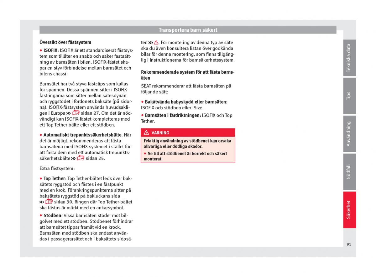 Seat Arona instruktionsbok / page 93