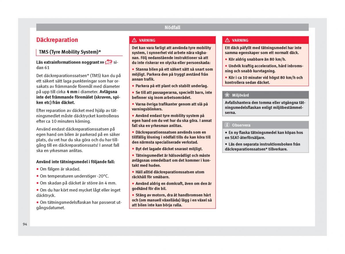 Seat Arona instruktionsbok / page 96