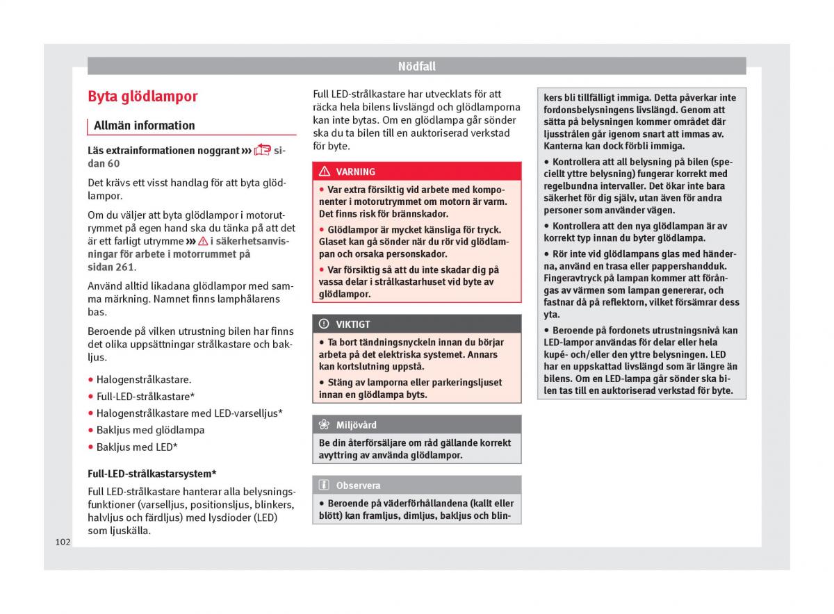 Seat Arona instruktionsbok / page 104