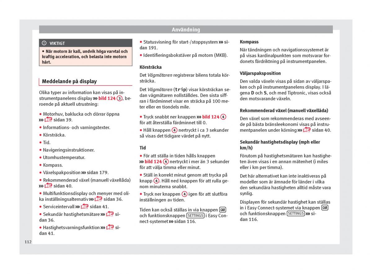 Seat Arona instruktionsbok / page 114