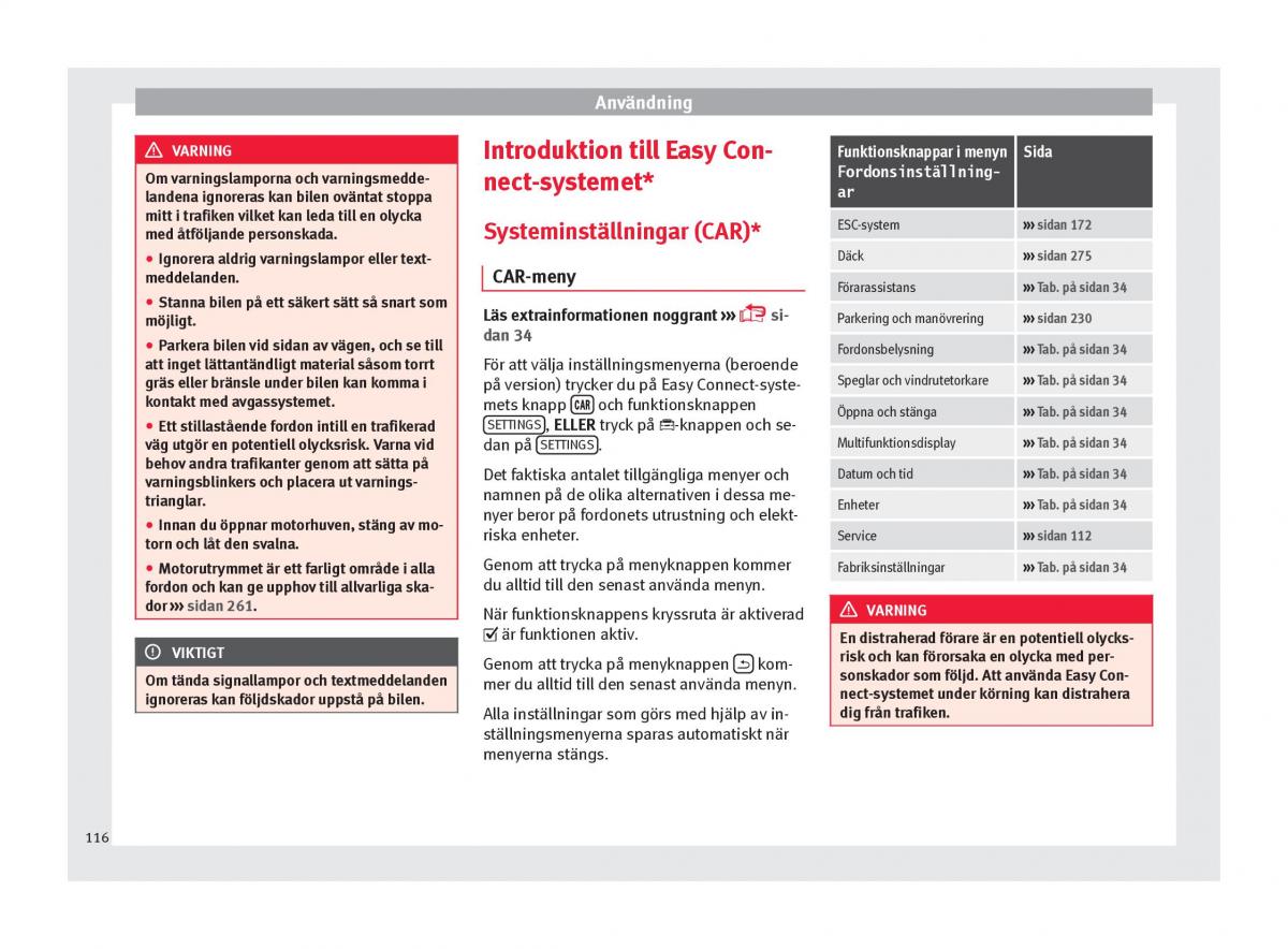 Seat Arona instruktionsbok / page 118