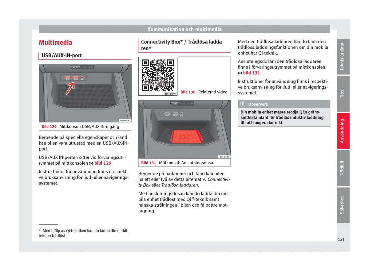 Seat Arona instruktionsbok / page 123