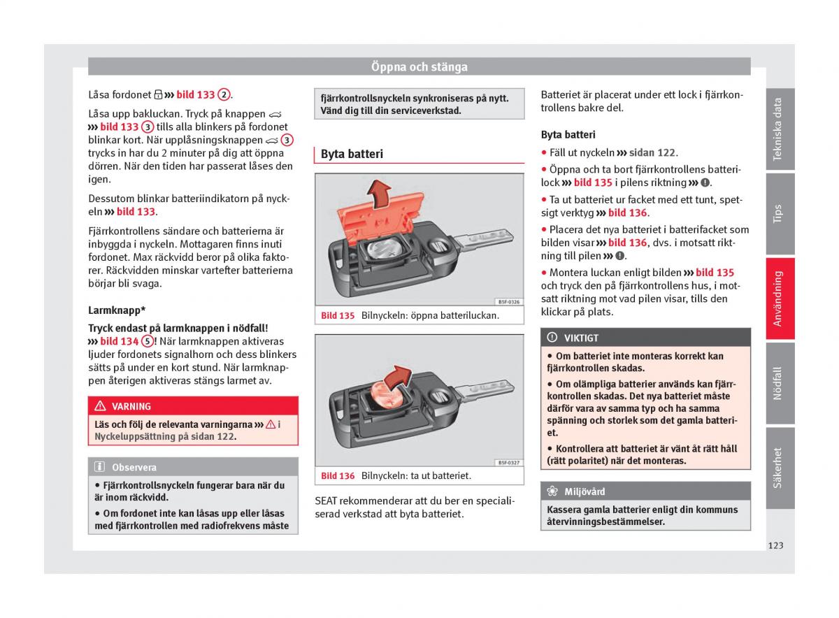 Seat Arona instruktionsbok / page 125