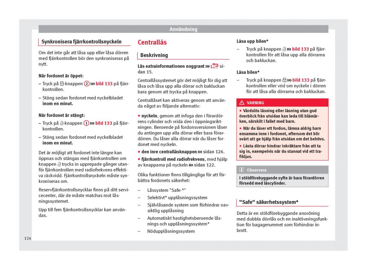 Seat Arona instruktionsbok / page 126