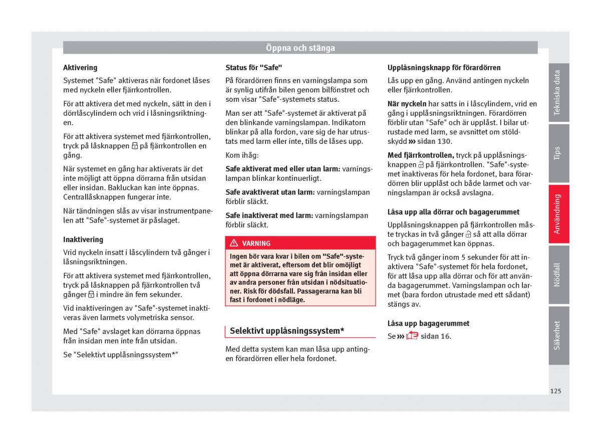 Seat Arona instruktionsbok / page 127