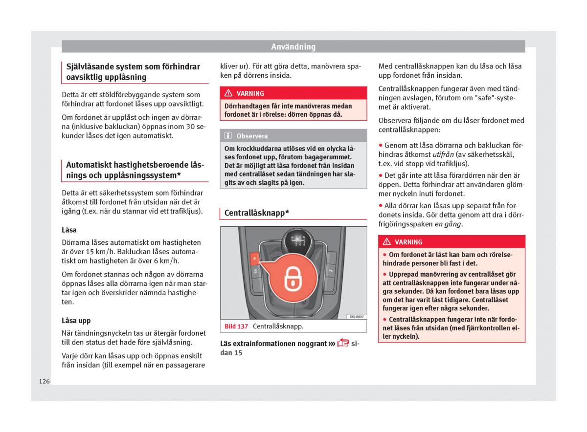 Seat Arona instruktionsbok / page 128