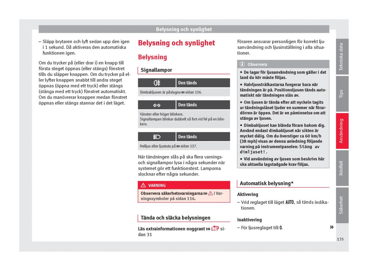 Seat Arona instruktionsbok / page 137