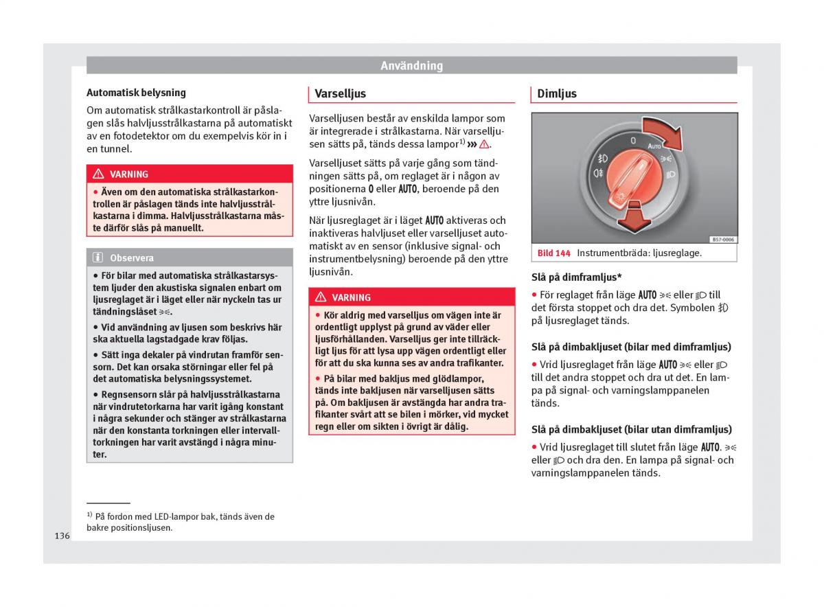 Seat Arona instruktionsbok / page 138