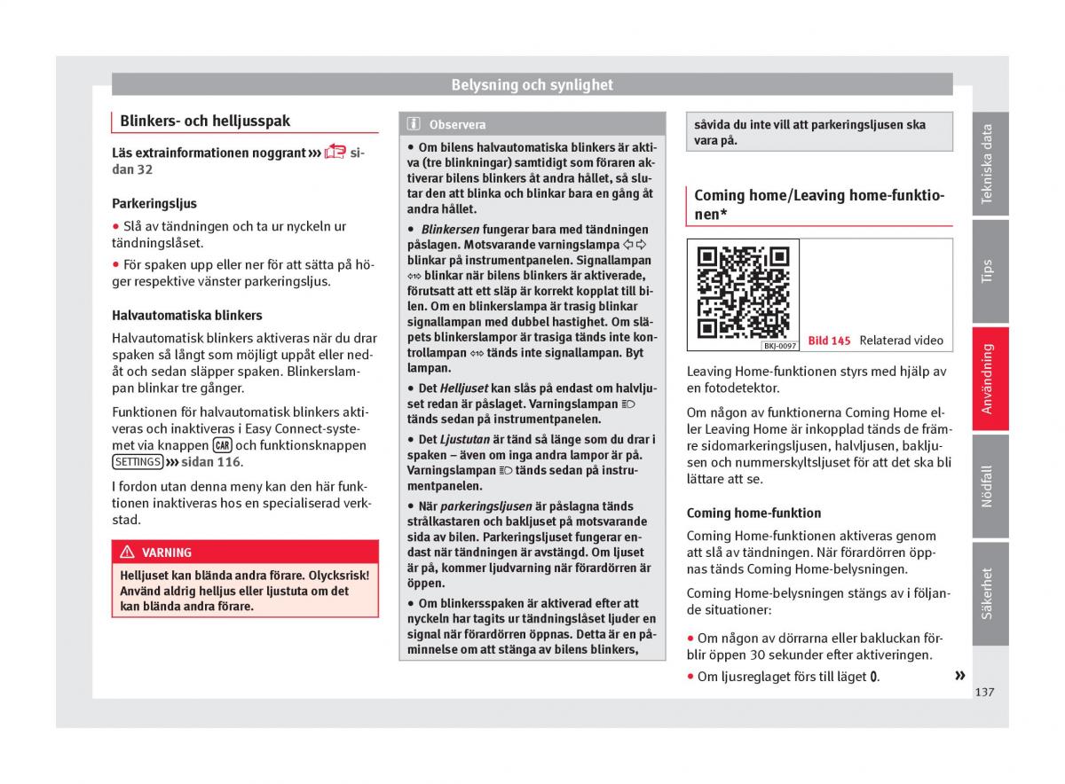 Seat Arona instruktionsbok / page 139