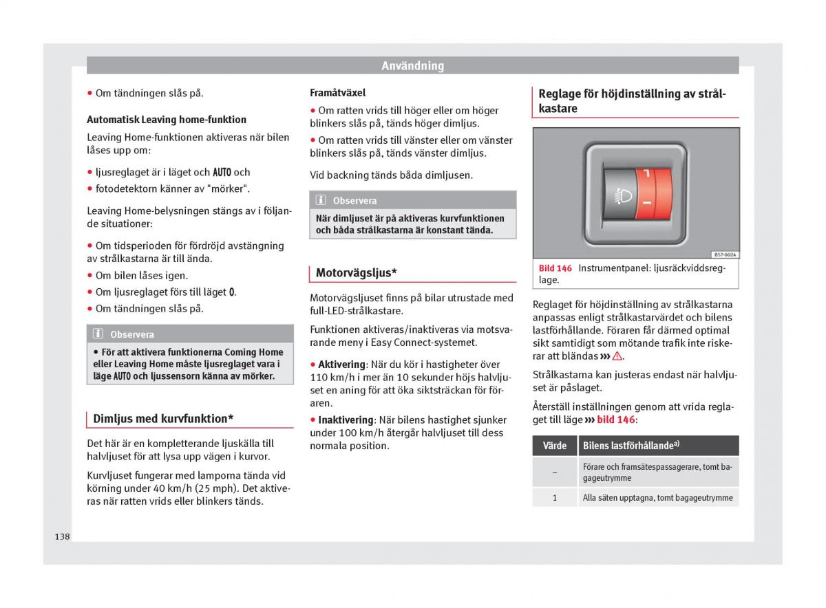 Seat Arona instruktionsbok / page 140