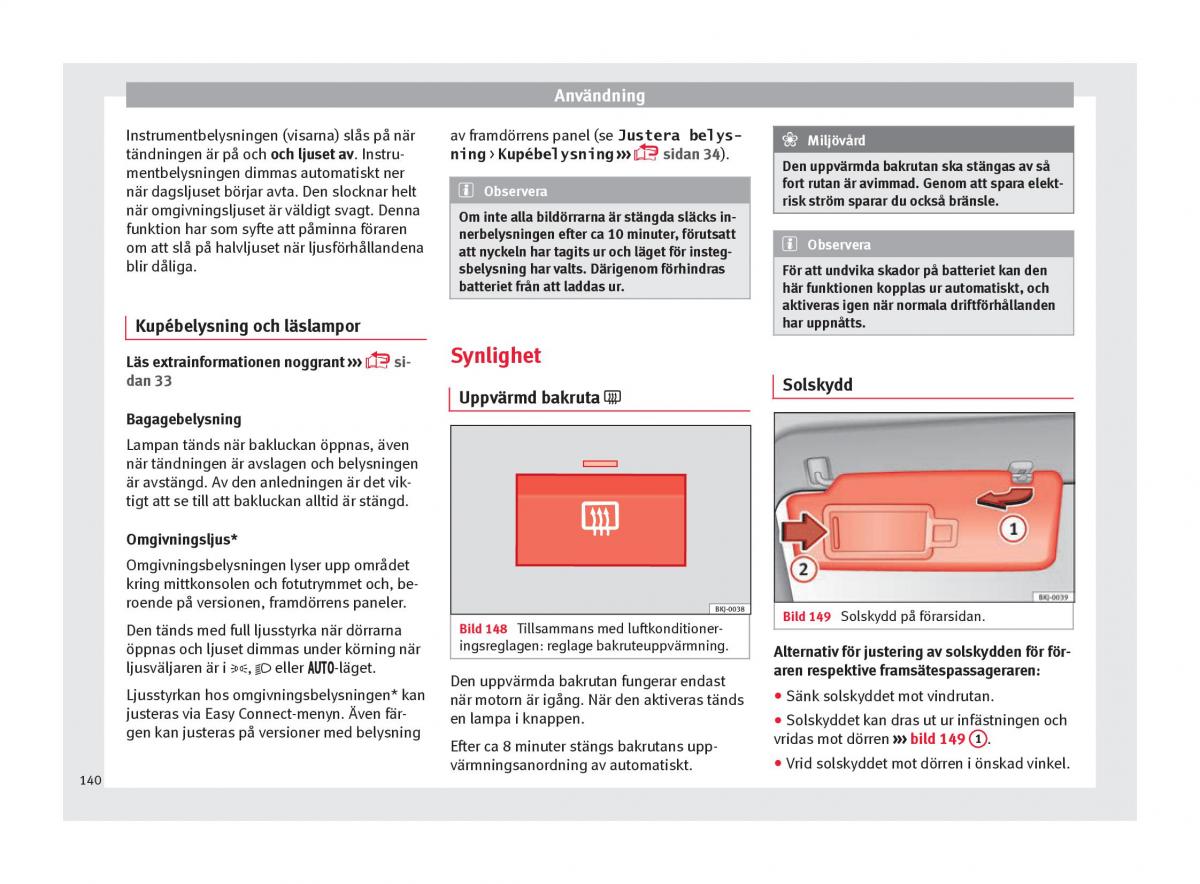 Seat Arona instruktionsbok / page 142