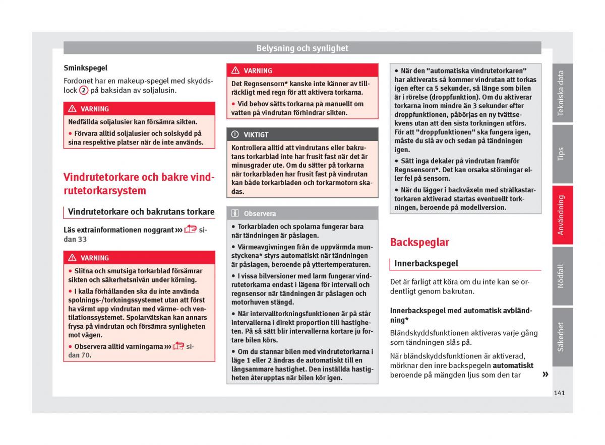 Seat Arona instruktionsbok / page 143