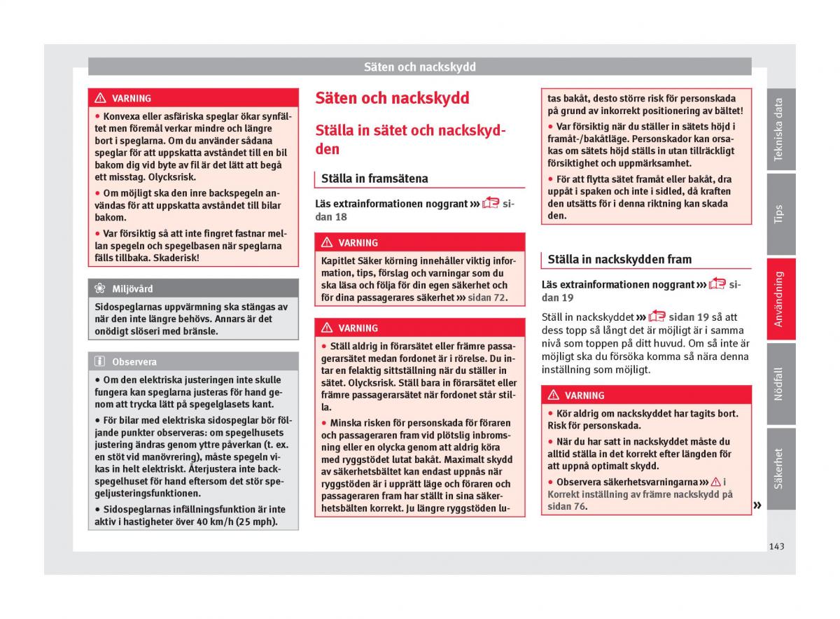 Seat Arona instruktionsbok / page 145