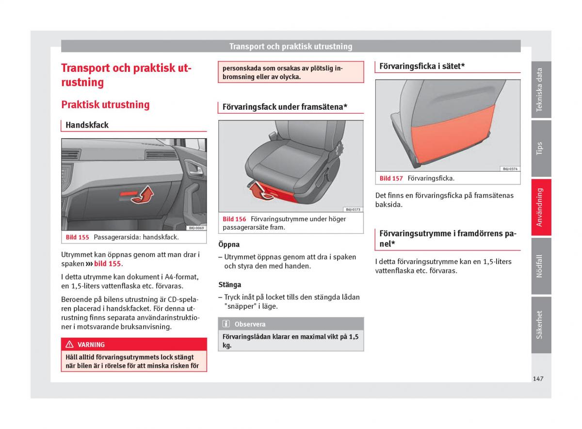 Seat Arona instruktionsbok / page 149