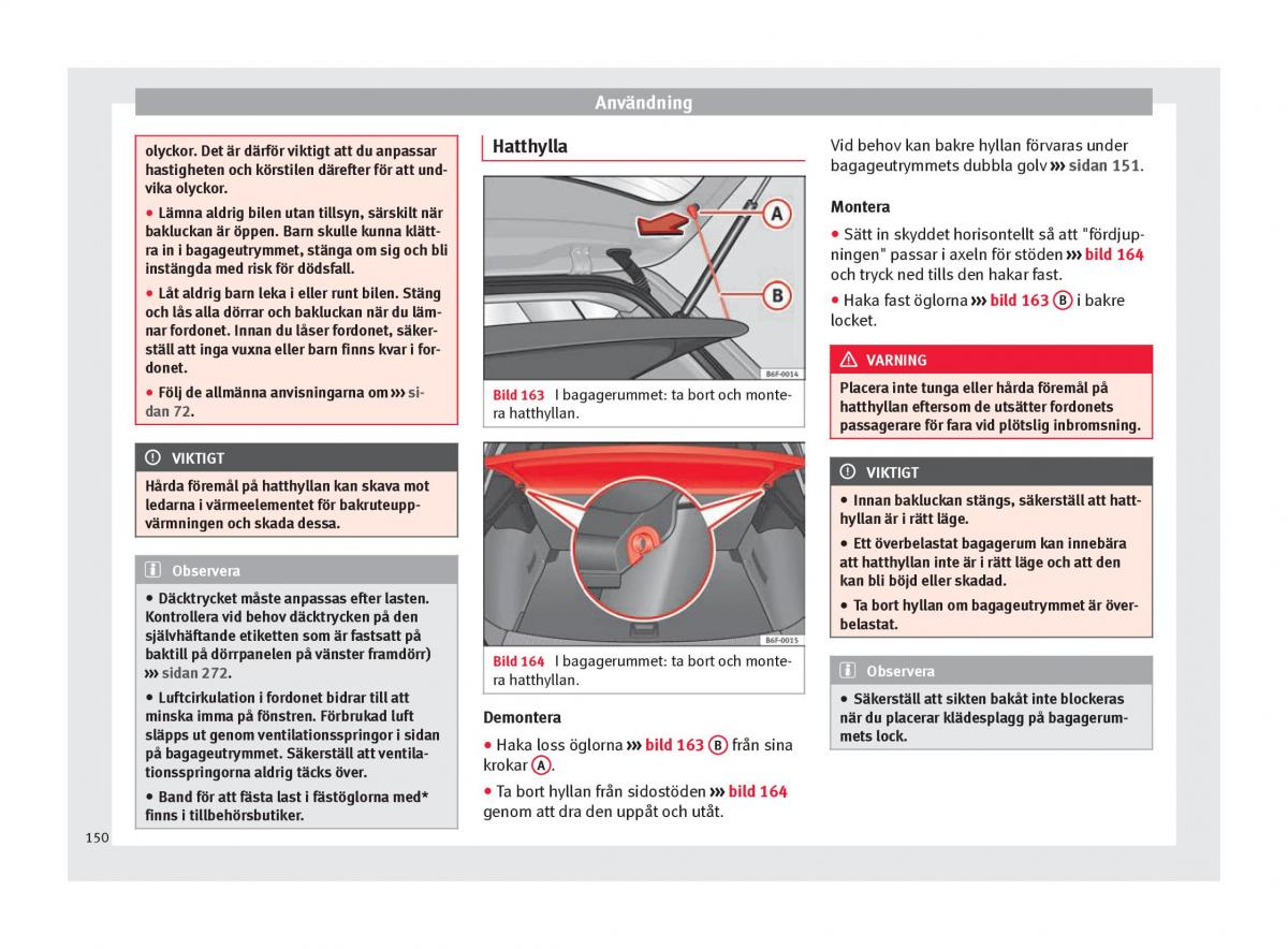 Seat Arona instruktionsbok / page 152