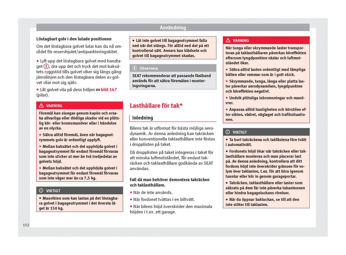 Seat Arona instruktionsbok / page 154