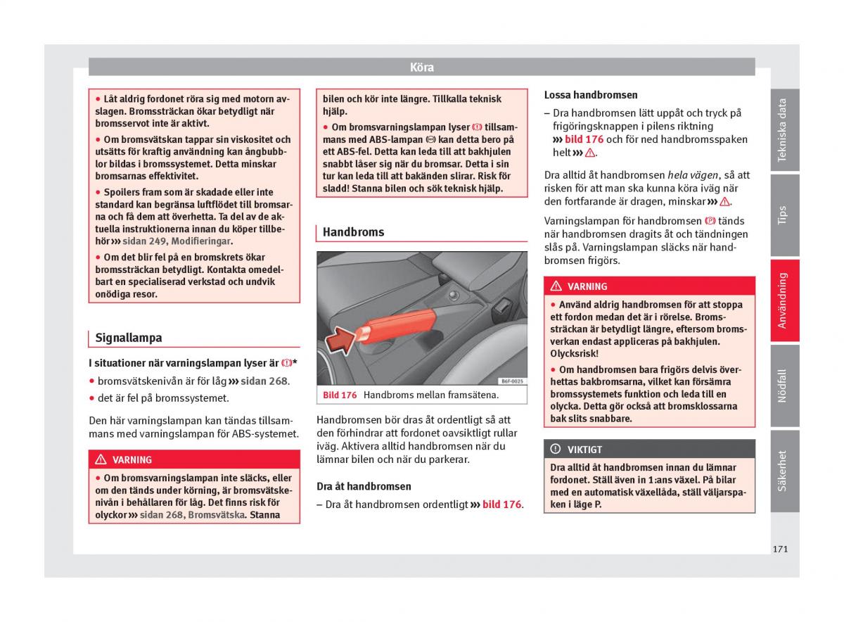 Seat Arona instruktionsbok / page 173