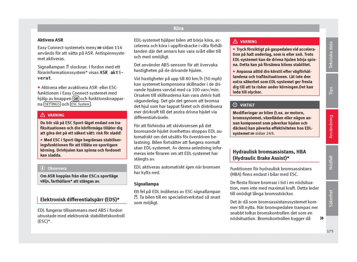 Seat Arona instruktionsbok / page 177