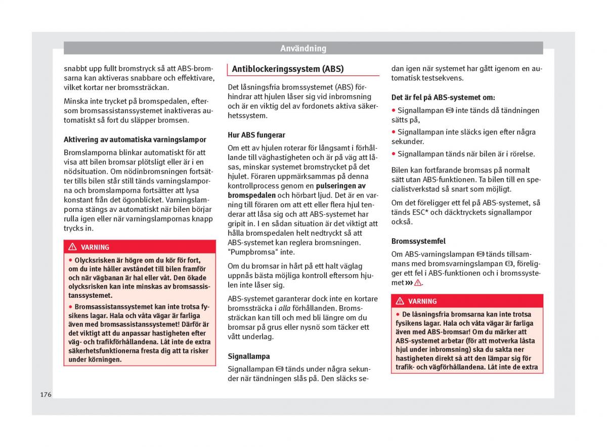 Seat Arona instruktionsbok / page 178