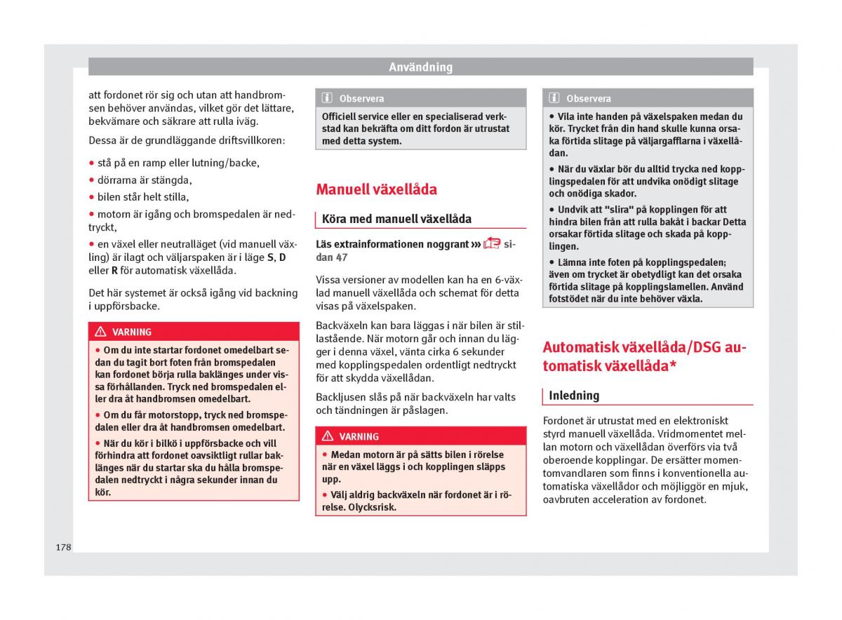 Seat Arona instruktionsbok / page 180