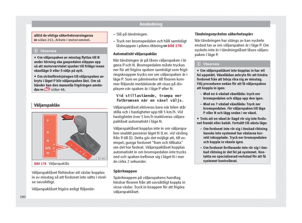 Seat Arona instruktionsbok / page 182