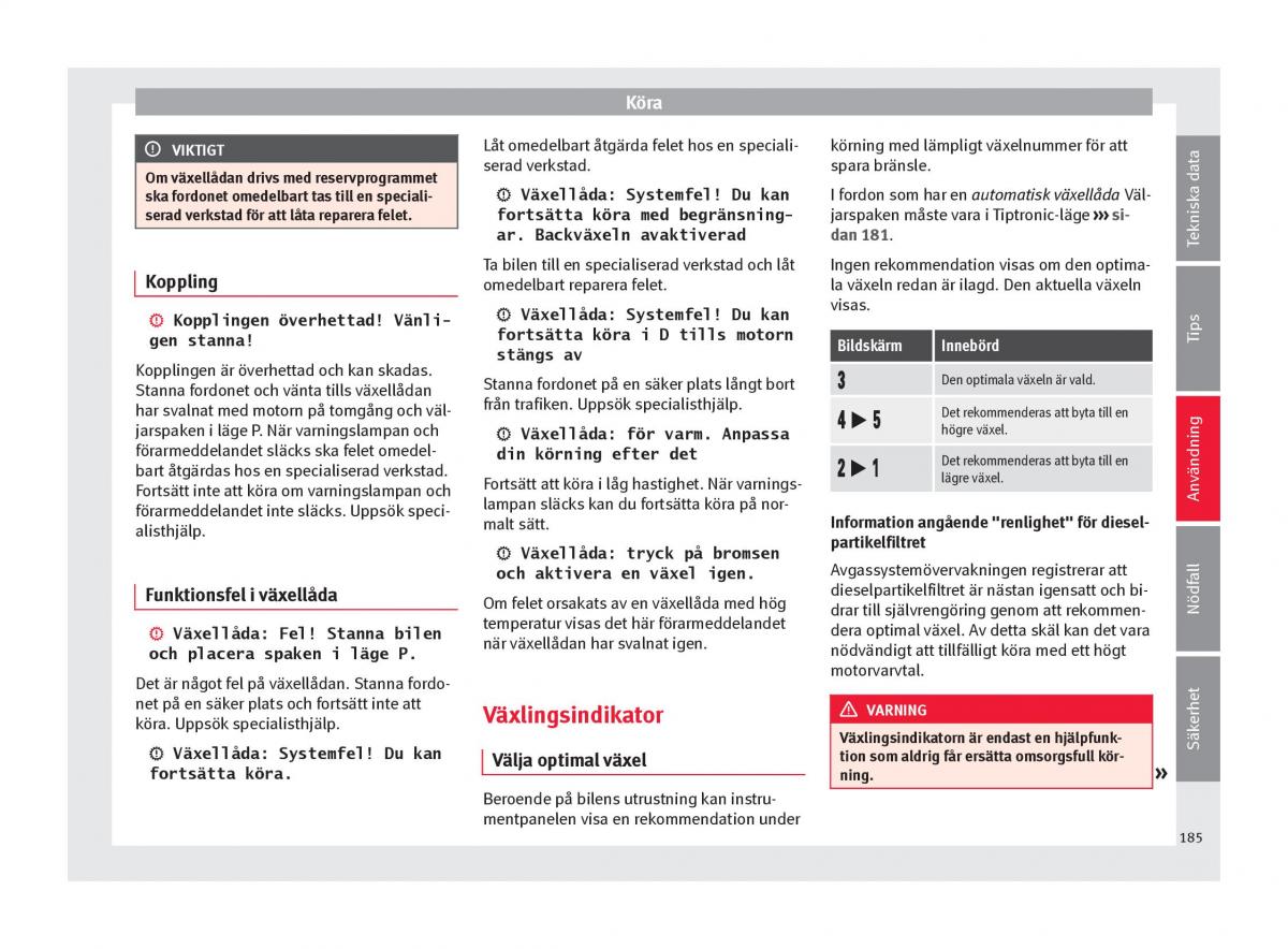 Seat Arona instruktionsbok / page 187