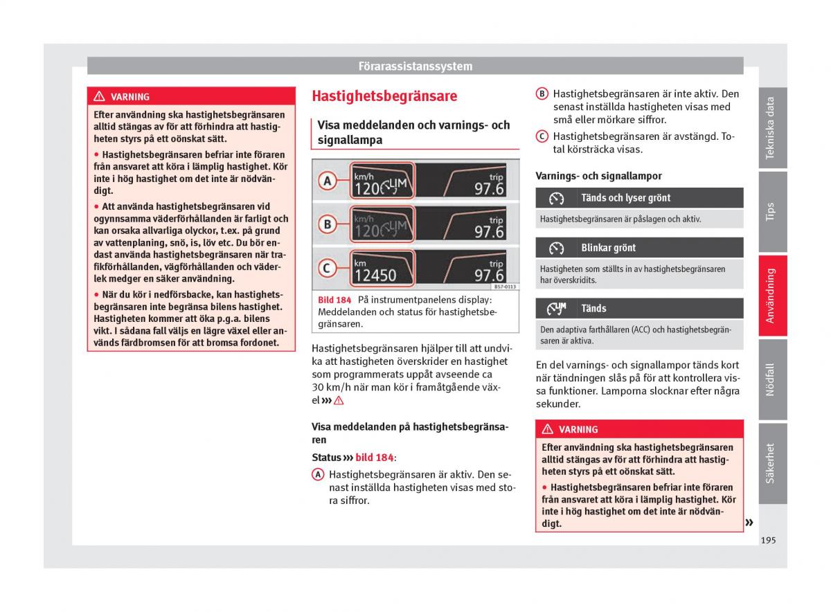 Seat Arona instruktionsbok / page 197