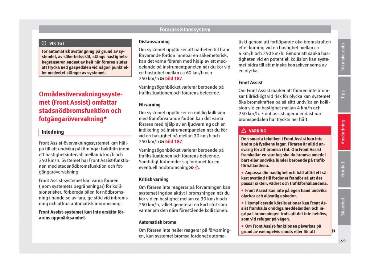 Seat Arona instruktionsbok / page 201