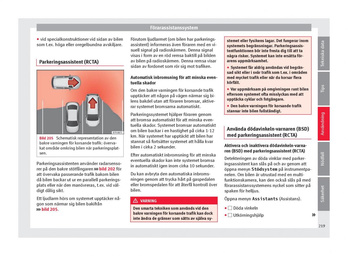 Seat Arona instruktionsbok / page 221