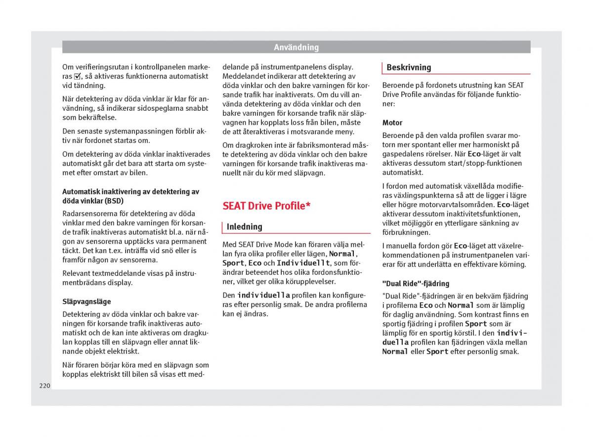 Seat Arona instruktionsbok / page 222