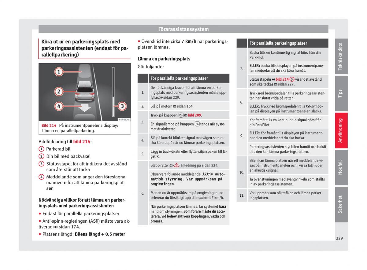 Seat Arona instruktionsbok / page 231