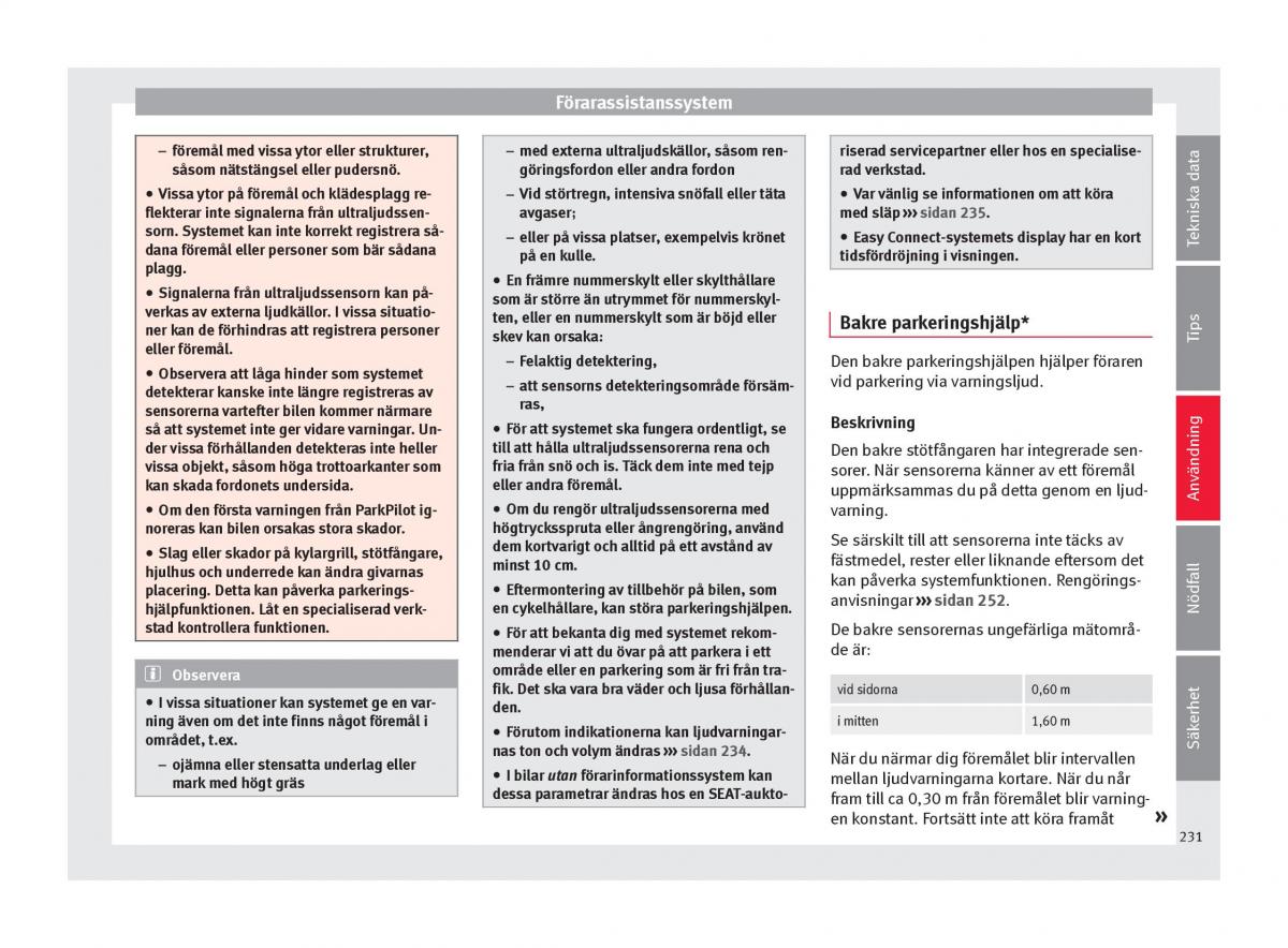 Seat Arona instruktionsbok / page 233