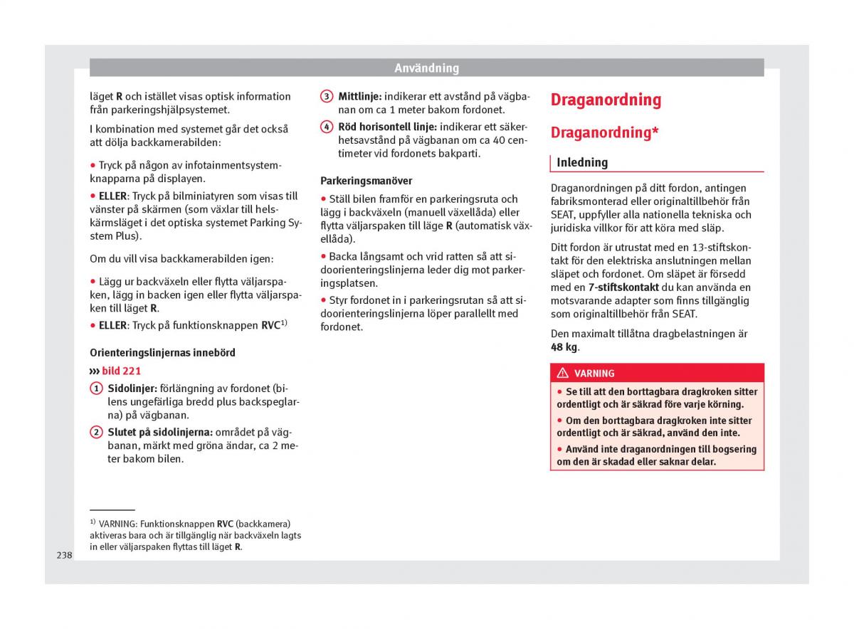 Seat Arona instruktionsbok / page 240