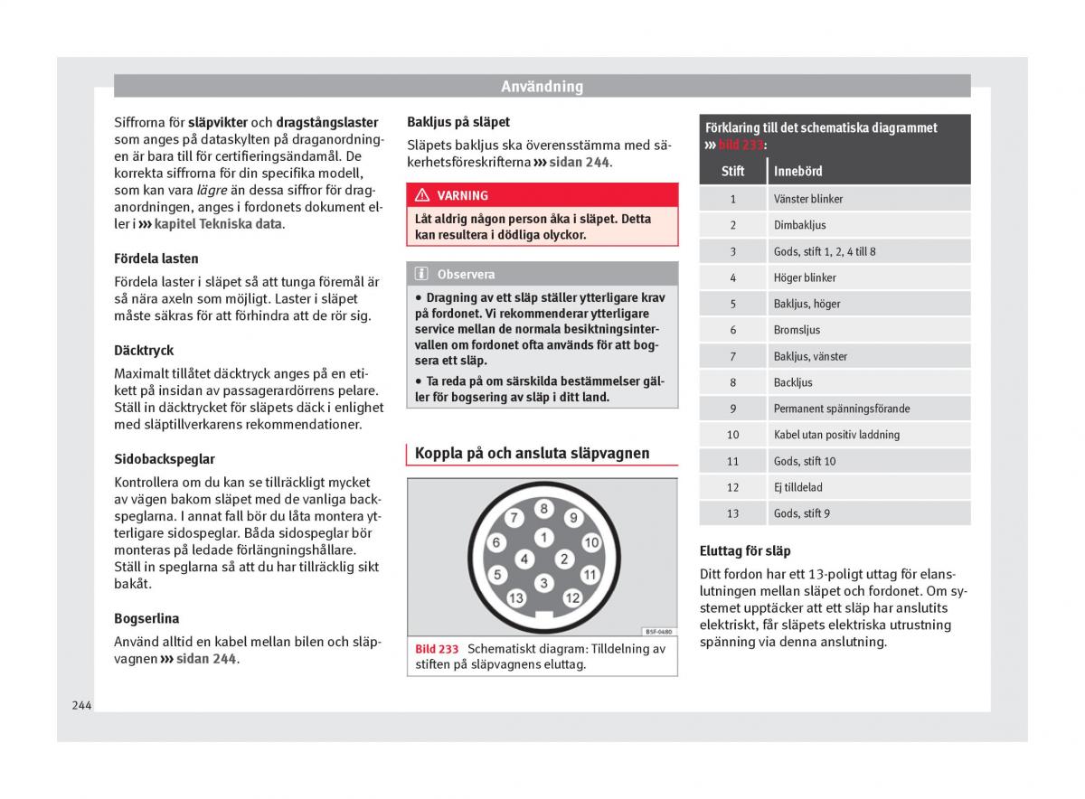 Seat Arona instruktionsbok / page 246