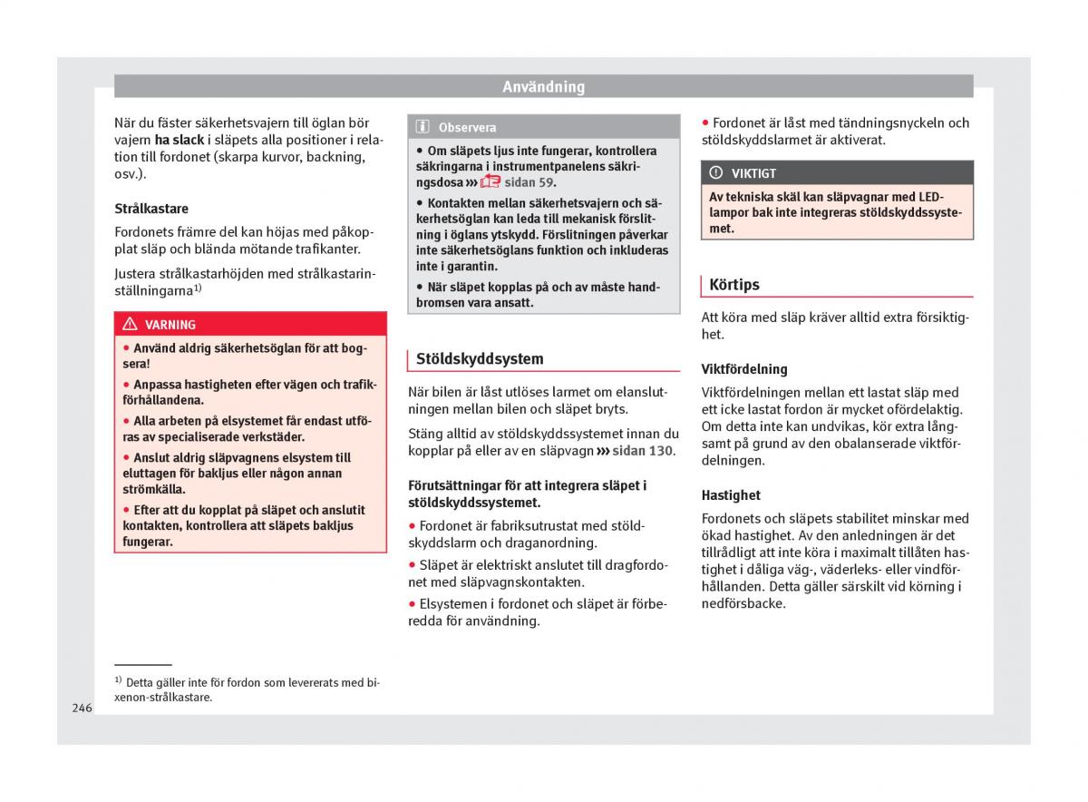 Seat Arona instruktionsbok / page 248