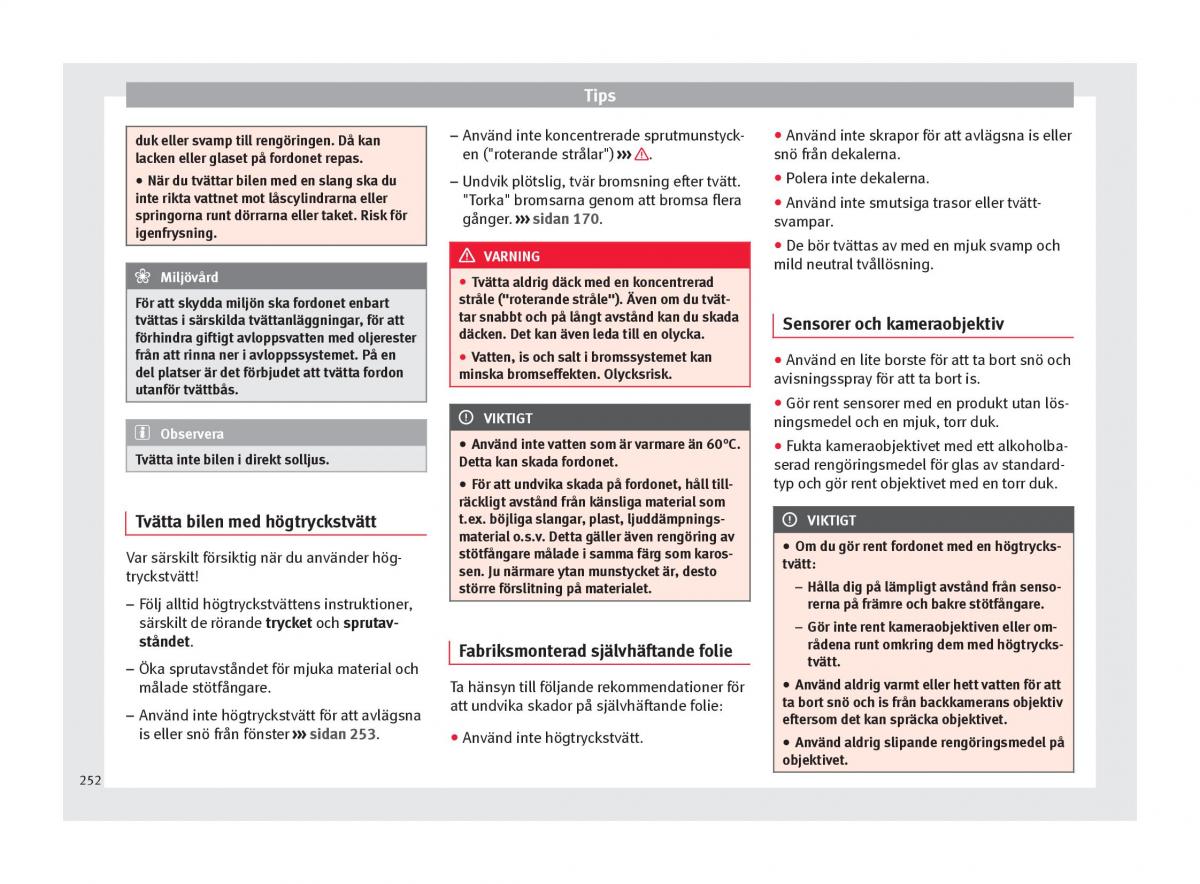 Seat Arona instruktionsbok / page 254