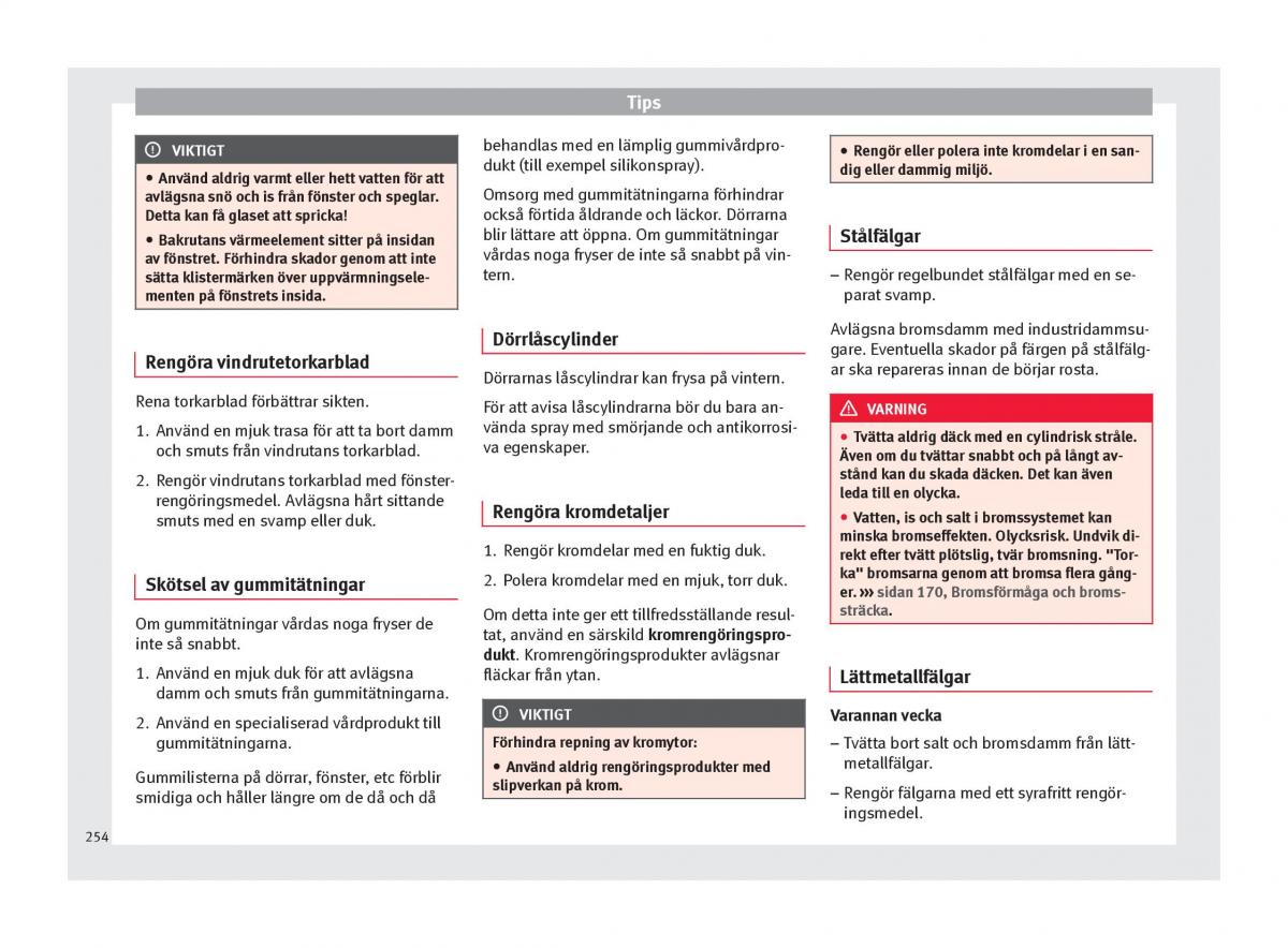 Seat Arona instruktionsbok / page 256