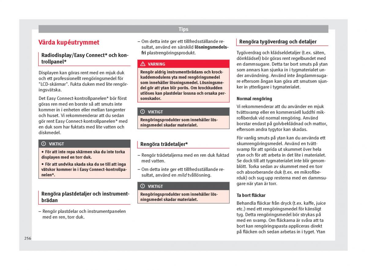 Seat Arona instruktionsbok / page 258