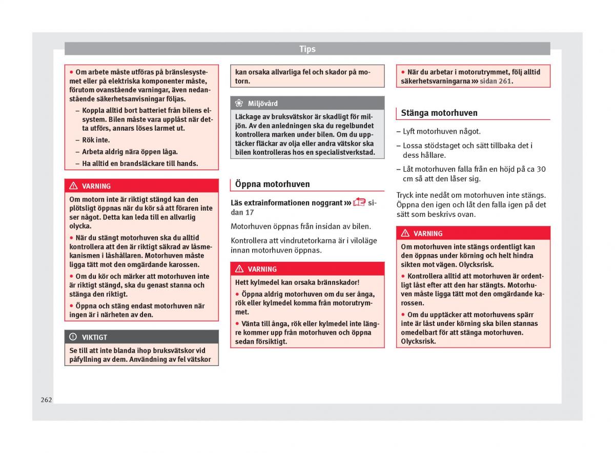 Seat Arona instruktionsbok / page 264