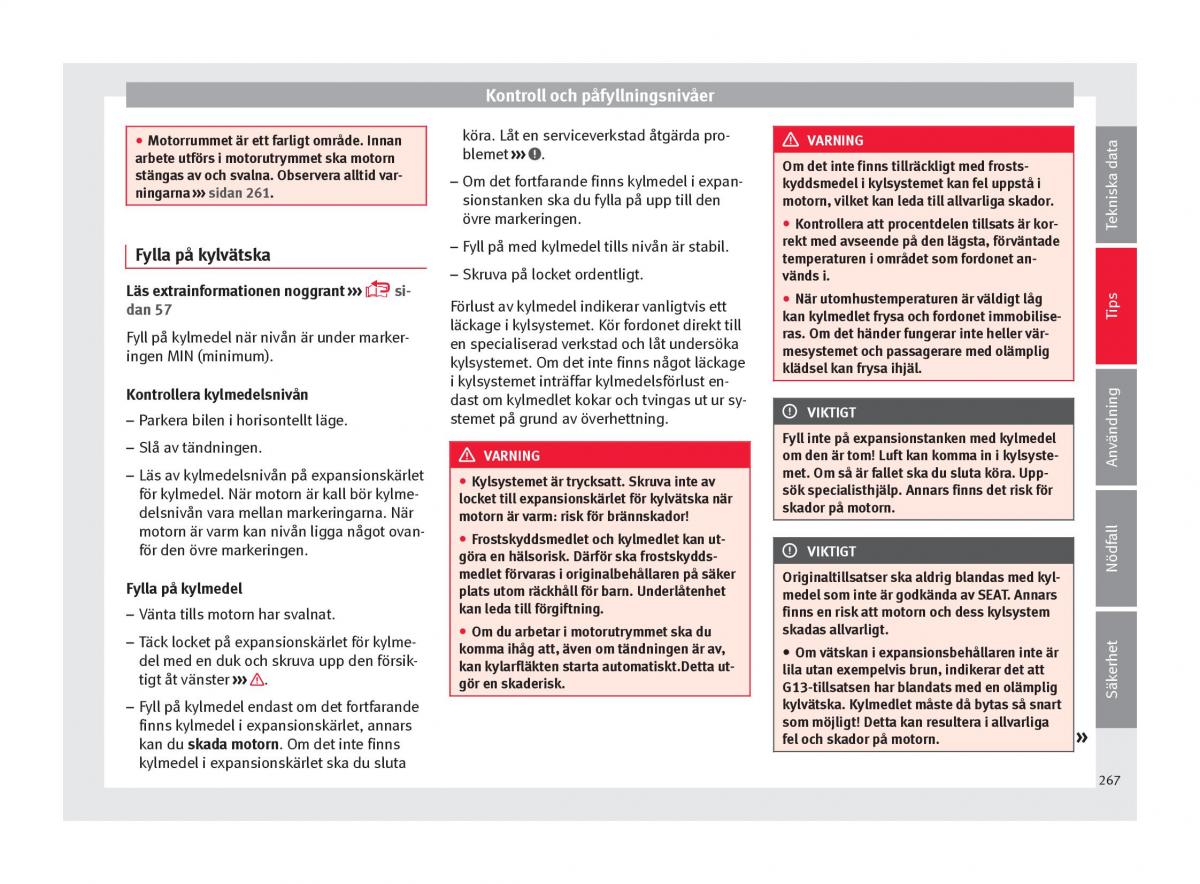 Seat Arona instruktionsbok / page 269